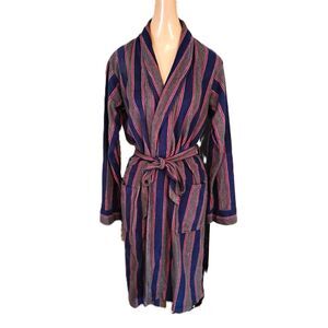 Vintage 1970s Striped Velour Robe from Kmart, Women’s Small 34–36 Bust